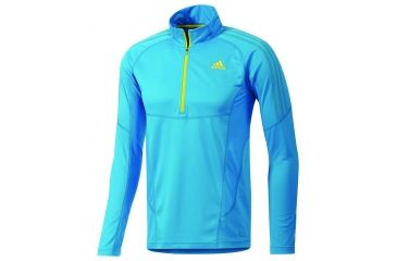 Image of Adidas Terrex Swft Long Sleeve 1/2 Zip Tee - Men's-Turquoise-X-Large