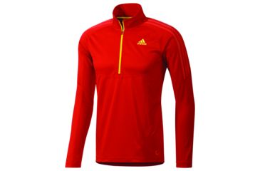 Image of Adidas Terrex Swft Long Sleeve 1/2 Zip Tee - Men's-University Red-X-Large