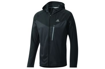 Image of Adidas Terrex Swift Cocona Hoodie Fleece Jacket - Men's-Dark Shale-Small