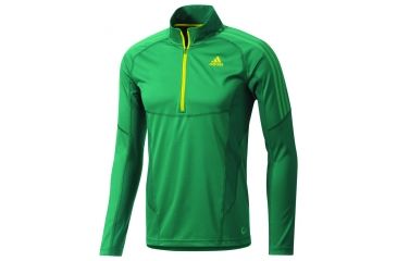 Image of Adidas Terrex Swft Long Sleeve 1/2 Zip Tee - Men's-Sub Green-X-Large