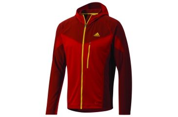 Image of Adidas Terrex Swift Cocona Hoodie Fleece Jacket - Men's-University Red-Small