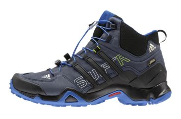 Image of Adidas Terrex Swift R Mid GTX Hiking Boot - Mens-Grey/Black/Blue-Medium-10.5 US