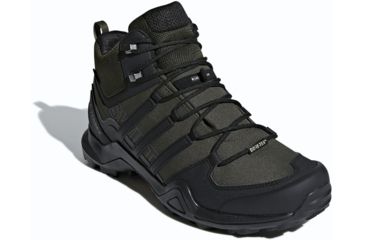 Image of Adidas Terrex Swift R2 Mid GTX Hiking Shoes - Men's, Night Cargo/Black/Base Green, 11, AC7772-11