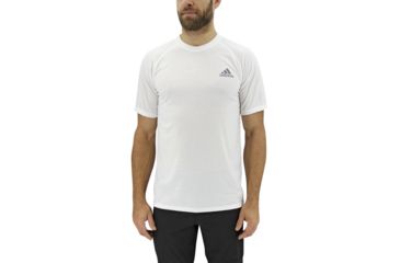 Image of Adidas Terrex Ultimate Short Sleeve Tee - Men's-White/DGH Solid Grey Extra Large