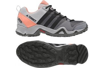 Image of Adidas Terrex Women's Terrex AX2 ClimaProof Hiking Shoes, Grey Two/Black/Chalk Coral, 6.5 US, CM7474-6.5