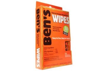Image of Ben's 30 Insectand Tick Repellent DEET Wipes 12/Box 0006-7085