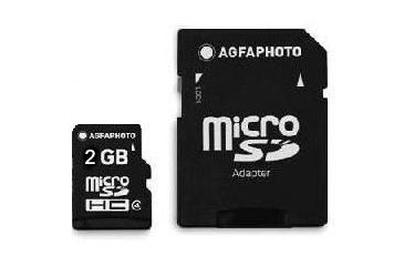 Image of AGFAPhoto Micro SD Card w/ Adapter Case 2GB AP2GBMSDCard