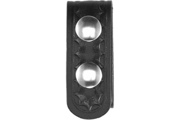 Image of Aker Leather Model 530 Double Snap 1inch Wide Belt Keepers, Chrome Snap, Basketweave, Black, A530-BW-CH