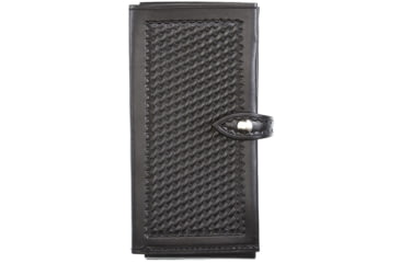 Image of Aker Leather Model 581 Double Citation Book Cover, Basketweave, Black, A581-BW