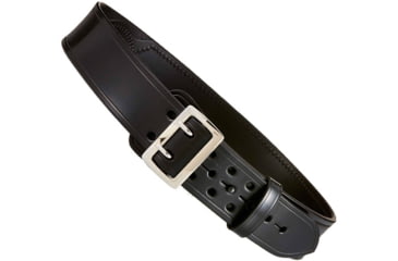 Image of Aker Leather Model B03 2.25inch Half Leather Lined Sam Browne Belts, Black Buckle, 40 in, Plain, Black, B03-BP-40-BK