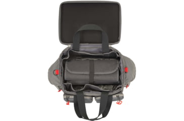 Image of Allen Competitor Premium Molded Lockable Range Bag, Internal Tote and Fold-Up Gun Mat, Heather Gray/Red, 16.6 in x 9 in x 11.8 in, 8325