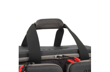 Image of Allen Competitor Premium Molded Lockable Range Bag, Internal Tote and Fold-Up Gun Mat, Heather Gray/Red, 16.6 in x 9 in x 11.8 in, 8325