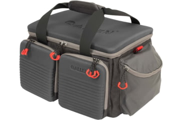 Image of Allen Competitor Premium Molded Lockable Range Bag, Internal Tote and Fold-Up Gun Mat, Heather Gray/Red, 16.6 in x 9 in x 11.8 in, 8325