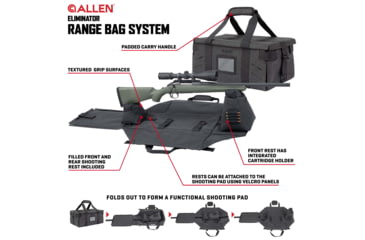 Image of Allen Eliminator Range Bag/Shooting Rest, Charcoal, One Size, 1852