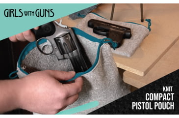 Image of Allen Girls With Guns Lockable Handgun Storage Pouch, Compact, 5-Inch to 7-Inch Handguns, Gray/Blue, 9073