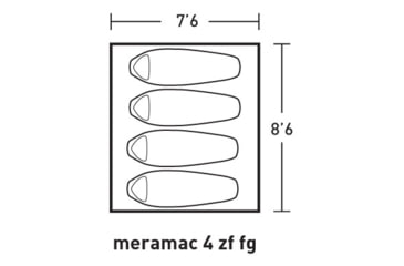 Image of ALPS Mountaineering Meramac 4 ZF FG Tent, Blue/Tan, 5421018ZF