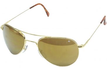 Image of AO II 8-Base Sunglasses, Gold, Wire Spatula, Gold Mirror Poly Lens, 58mm, Large G-GMP-WS-58
