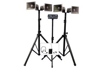 Image of AmpliVox Deluxe Wireless Quad Horn Half-Mile Hailer Kit, Black, SW662