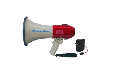 Image of AmpliVox Mity-Meg 15 Watt Dynamic Megaphone Bundle, Red, White, SB601R