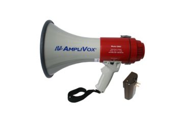 Image of AmpliVox Mity-Meg 25 Watt Megaphone with Rechargeable Lithium Battery Bundle, Red, White, SB602R
