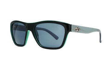 Image of Anarchy Angst Sunglasses, Blk front w turq inside and gun metallic temples Frame, Smoke - Polarized Lens, Polarized, 10218824.QTM