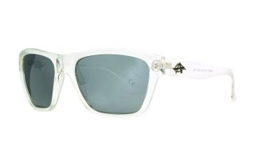 Image of Anarchy Angst Sunglasses, Shiny clear crystal Frame, Smoke w/ Full Silver Mirror - Pol Lens, Polarized, 10218823.QTM