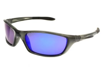 Image of Angler Eyes AE 7 Sunglasses, Dark Grey Crystal Frame, Smoke Polarized with Blue Mirror Flash Lens, 10206823.FGX