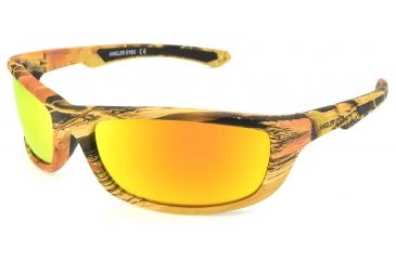 Image of Angler Eyes Carp Sunglasses, Bark Camo Frame, Smoke Polarized with Orange Mirror Flash Lens, Polarized, 10222155.FGX