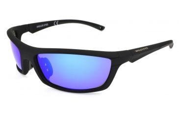 Image of Angler Eyes Croaker Sunglasses, Matte Black Frame, Smoke Polarized with Blue Mirror Flash Lens, Polarized, 10222143.FGX