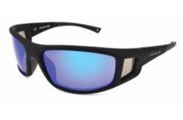Image of Angler Eyes Halibut Sunglasses, Matte Black Frame, Smoke Polarized with Blue Mirror Flash Lens, Polarized, 10222149.FGX