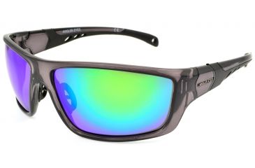 Image of Angler Eyes Seatrout Sunglasses, Shiny Black Frame, Smoke Polarized with Green Mirror Flash Lens, Polarized, 10222142.FGX