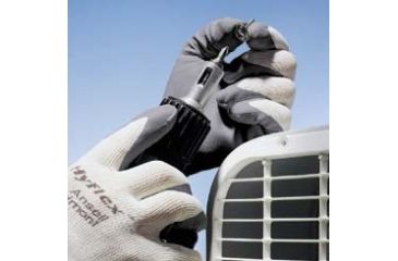 Image of Ansell Healthcare HyFlex Foam Gloves, Ansell 205672 Black Gloves With Gray Liner