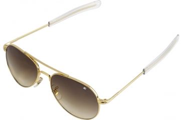 Image of AO Flight Gear General Sunglasses, Bayonet, Gold Frame, Polycarbonate Gradient Brown Lens, 52mm, 30308