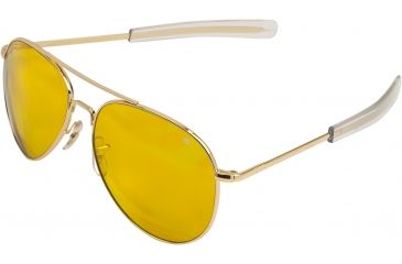 Image of AO Flight Gear General Sunglasses, Bayonet, Gold Frame, Yellow Lens, 52mm, 30304