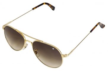 Image of AO Flight Gear General Sunglasses, Wire Spatula, Gold Frame, Polycarbonate Gradient Brown Lens, 52mm, 32602