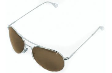 Image of AO Flight Gear II, Silver, HC Brown Lens, Wire Spatula Temple, 55mm Lens - Sm/Med 