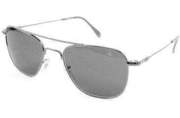 Image of AO Original Pilot Sunglasses, Matte Chrome, Wire Spatula, Gray Glass Lens, 52mm MC-TCG-WS-52