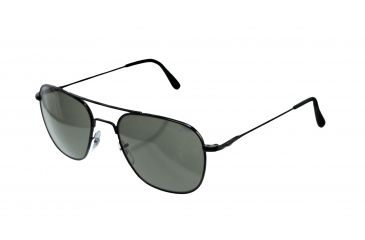 Image of AO Original Pilot Sunglasses, Black, Wire Spatula, Gray Glass Lens, 57mm B-TCG-WS-57
