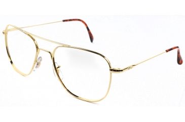 Image of AO Flight Gear Pilot Series Sunglasses Frame, No Lens, Gold, Wire Spatula, 55mm Lens G-WS-55 