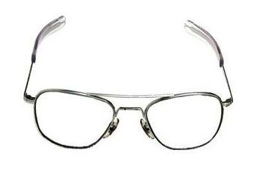 Image of Ao Flight Gear Pilot Series Sunglasses Frame No Lens Matte Chrome Wire Spatula 57mm Lens Mc Ws 57