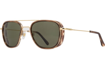 Image of AO Flynn Sunglasses - Mens, Gold Teak, Calobar Green AOLite Nylon Lenses, Gold Teak / Calobar Green Lens, 55-22-145, FLN255STTKGNN