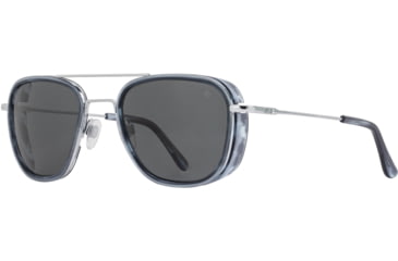 Image of AO Flynn Sunglasses - Mens, Silver Navy, True Color Gray AOLite Nylon Lenses, Silver Navy / True Color Gray Lens, 55-22-145, FLN155STNVGYN