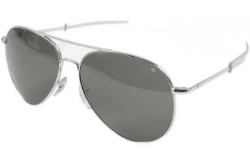 Image of AO Flight Gear General Sunglasses, Bayonet, Silver Frame, CC Gray Poly Lens, 52mm, 32259