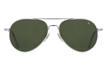 Image of USED AO General Sunglasses, Silver, Calobar Green AOLite Nylon Lenses, Polarized, 55-14-140 B47, GEN255STSMGNN-P, EDEMO1, Used, Condition Like New, Inspect and Rebox
