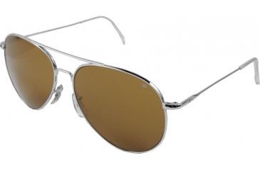 Image of AO General Sunglasses, Silver, Wire Spatula, Brown Glass Lenses, 58mm, Polarized S-CBPG-WS-58
