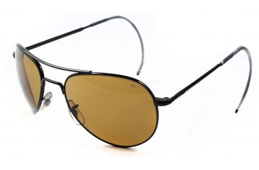 Image of AO II 8-Base Sunglasses, Black, Comfort Cable, HC Amber Lens, 58mm, Large B-HCBP-CC-58