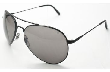 Image of AO II 8-Base Sunglasses, Black, Wire Spatula, Gray Poly Lens, 58mm, Large B-CCP-WS-58
