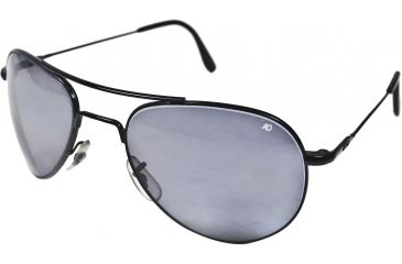 Image of AO II 8-Base Sunglasses, Black, Wire Spatula, Grey Poly Lenses, 52mm, Polarized B-CCGPP-WS-52