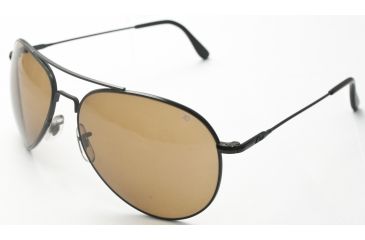 Image of AO II 8-Base Sunglasses, Black, Wire Spatula, HC Amber Lens, 58mm, Large B-HCBP-WS-58
