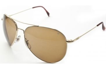 Image of AO II 8-Base Sunglasses, Gold, Wire Spatula, HC Amber Lens, 58mm, Large G-HCBP-WS-58